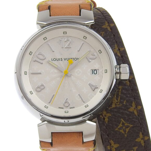 LOUIS VUITTON Tambour Watches Q1313 WhiteDial Stainless Steel/Monogram can... - Picture 2 of 9